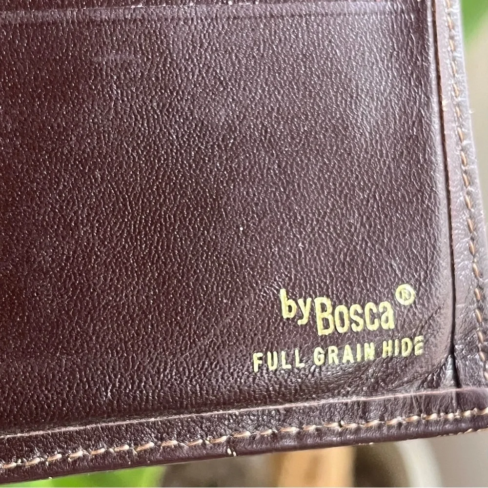 BOSCA Wallet Saddler Collection Brown Leather Bifold Vintage